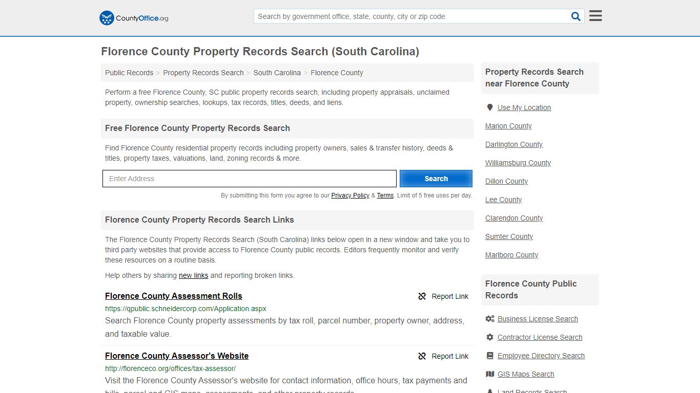 Florence County Property Records Search (South Carolina) - County Office